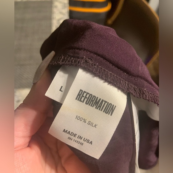 Reformation purple silk rosette slip dress / top L $158 
Classic fall designer - Picture 4 of 7